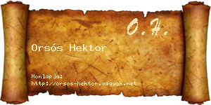 Orsós Hektor névjegykártya